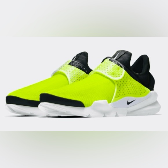 Women’s Nike Id Sock Dart Neon Yellow Slip On Sneakers Pickle Ball 9